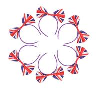 MAJORMENCH Union Jack Hair Hoop Bow Headbands 6Pcs Satin Material British Flag Accessories for Football Fans and Festival Celebrations