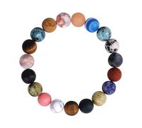 MAJORMENCH Universe Eight Planets Bangle Women Bracelet Creative Natural Stone Decorative Practical Daily Wearing Accessory for Beach Party