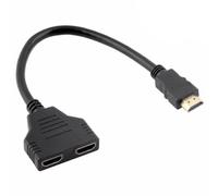 MAJORMENCH Video Splitter Adapter High-resolution Images Stable Data Transmission Abs Black Simple and Easy to Use, Sp18 for LED Tv and Monitor