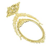 MAJORMENCH Vintage Double-sided Oval Desktop Vanity Mirror with 360° Swivel Rotation, High-definition Dressing Table Makeup Mirror for Bedroom and Bathroom Use