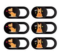 MAJORMENCH Webcam Pattern Laptops 6pcs and Privacy Cover for Covers Universal Dog Abs Material with Easy Adhesive Removal, Slide Protection Phones