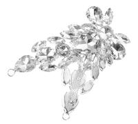 MAJORMENCH White Teardrop Glass Rhinestone Applique Patch for Clothing and Shoe Decoration, Bridal Sash Embellishment with Marquise Flower Design, DIY Craft Accessory for Wedding and Formal