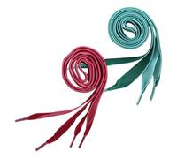 MAJORMENCH Wide Flat Velvet Shoelaces Shoe Strings 1.6cm 2 Pairs Brighten up Shoes Beautiful Appearance, Green and Dark Red 80cm for Boots and -ons