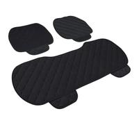 MAJORMENCH Winter Plush Car Seat Cushion Set, 3pcs Soft Black Auto Seat Pads for Cold Weather, Comfortable Vehicle Interior Accessories