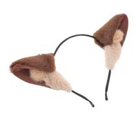 MAJORMENCH Wolf Ears Headband Plush Headdress Soft Versatile Use Stylish Light Brown Wolf Ear Design Women for Taking Photos and Cold Winter Months Cosplay Headband
