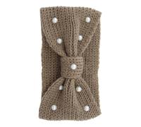 MAJORMENCH Womens Winter Knitted Woolen Headband Pearl Bowknot, Warm Crocheted Hair Wrap for Riding and Camping, Fashion Look Hair Accessory