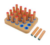 MAJORMENCH Wooden Hand Training Board with 20 Pegs Finger Control Pegboard for Hand Eye Coordination Training Finger Grip Strength Trainer for Rehabilitation and Dexterity Exercises