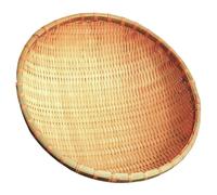 MAJORMENCH Woven Bamboo Storage Basket with Draining Feature and Stable Material, Natural Style Small Fruit and Bread Basket for Kitchen Countertop Decoration and Food Washing Color
