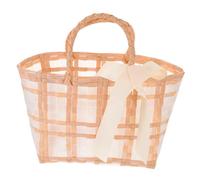 MAJORMENCH Woven Beach Bag for Women Capacity Summer Handbag Durable Plastic Material Casual Travel Tote Pouch for Outdoor Storage and Photography Props