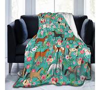 Majoug Flower Horse Throw Blankets Flannel Fur Blanket 60"X50" for Bedding,Couch,Sofa,Bed,Warm Throw Blanket for Kids Room A Great Gift Decorations
