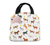 Majoug Horse Portable Lunch Bag Woman Waterproof Tote Shoulder Bags Small Handbags Purses,Shopping Office/School/Picnic/Travel/Camping, Lemon