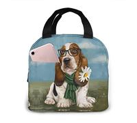 Majoug Lunch Bags Lunch Box For Women & Men Adult Insulated Lunch Bag Basset Hound Dog Lunch Box Mens Womens Lunch Bags For Work Cooler Tote Lunch Boxes Keep Fresh and Warm