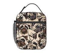 Majoug Pugs Dog Lunch Bag/Lunch Box/Lunch Tote/Picnic Bags Insulated Cooler Travel Organizer