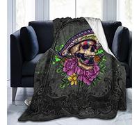 Majoug Sugar Skull Throw Blankets Flannel Fleece Blanket 50"X40"for Bedding,Couch,Sofa,Bed,Warm Throw Blanket for Kids Room A Great Gift Decorations
