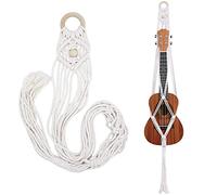 Majowir Macrame Ukulele Hanger Stand Holder for Concert Ukulele, Cotton, Wall Mount, Bohemian Style