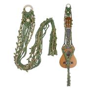 majowir Macrame Ukulele Hanger Wall Mount - Handwoven Holder for Soprano Ukulele, Boho Wall Decor, Natural Cotton Rope with Protective Padding