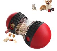 Majoxin Dog Interactive Toys Adjustable Food Dispenser Tough Slow Feeder Ball Treat Dispenser Dog Toys Puzzles Feeder for Small Medium Large Dogs to Keep Them Busy (Red)