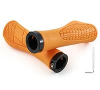 MAJOYLIFE Bike Handlebar Grips,Bicycle Handle Grips with Single Lock on Clamp for MTB/BMX,Road,Scooter and Folding Bikes (Orange)