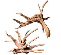 majoywoo Natural Large Driftwood for Aquarium Decoration Reptile Decor Assorted Spider Wood Branch 11-14 Inch 2 Pieces Aquarium Decoration