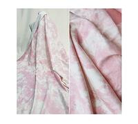MaJu Denim Printed Fabric Color Tie-dye Process Clothing Design Fabric for Pants, Jackets, Shirts, Skirts, 150 cm Wide (Pink)