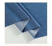 MaJu Micro Stretchy Denim Fabric Washed Denim Cloth Home Textile Thin Fashion Designer Jeans Fabrics Quilting Sewing Material（Width 148 cm）(Color:Blue)