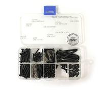 MAKA Guitar Screw Kit Assortment Box Kit for Electric Guitar Bridge, Pickup, Pickguard, Tuner, Switch, Neck Plate, with Springs, 9 Types, Total 149 Screws, Black