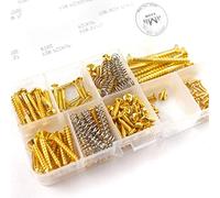 MAKA Guitar Screw Kit Assortment Box Kit for Electric Guitar Bridge, Pickup, Pickguard, Tuner, Switch, Neck Plate, with Springs, 9 Types, Total 149 Screws, Gold