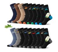MAKABO Mens Bamboo Dress Socks Business Casual Funny Pattern Crew Sock 18 Pairs