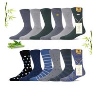 MAKABO Men's Dress Crew Socks 6/12/18 Pairs Bamboo Viscose Soft Breathable | RCS certified sustainable materials, anti odor, reinforced heel, seamless toe, elastic cuff, ideal for business and daily