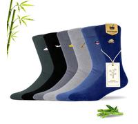 MAKABO Men's Dress Crew Socks 6/12/18 Pairs Bamboo Viscose Soft Breathable | RCS certified sustainable materials, anti odor, reinforced heel, seamless toe, elastic cuff, ideal for business and daily