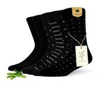 MAKABO Men's Dress Crew Socks 6/12/18 Pairs Bamboo Viscose Soft Breathable | RCS certified sustainable materials, anti odor, reinforced heel, seamless toe, elastic cuff, ideal for business and daily