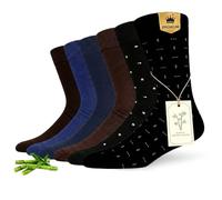 MAKABO Men's Dress Crew Socks 6/12/18 Pairs Bamboo Viscose Soft Breathable | RCS certified sustainable materials, anti odor, reinforced heel, seamless toe, elastic cuff, ideal for business and daily