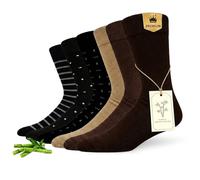 MAKABO Men's Dress Crew Socks 6/12/18 Pairs Bamboo Viscose Soft Breathable | RCS certified sustainable materials, anti odor, reinforced heel, seamless toe, elastic cuff, ideal for business and daily