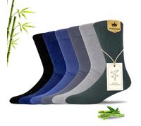 MAKABO Men's Dress Crew Socks 6/12/18 Pairs Bamboo Viscose Soft Breathable | RCS certified sustainable materials, anti odor, reinforced heel, seamless toe, elastic cuff, ideal for business and daily