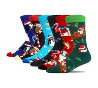 MAKABO Mens Novelty Funny Christmas Dress Socks 6 Pack Fun Holiday Dad Gifts