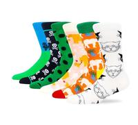 MAKABO Women's Colorful Novelty Patterned Socks, 6 Pairs Multicolor Fruits, Size 5-8
