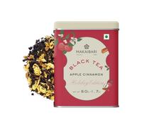 Makaibari Holiday Edition Apple Cinnamon Black Tea, USDA Certified Premium Black Tea, Antioxidants, Immunity Booster, Tin 50g