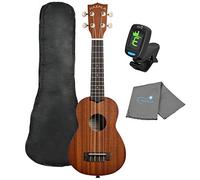 Makala Soprano Ukulele by Kala MK-S Bundle with a Tote Bag, Kala Tuner and Lumintrail Polishing Cloth