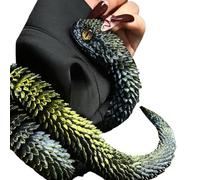 Makamsui 3D Printed Articulated Snake, Chinese Zodiac Snake Year Ornament Collectible Flexible Fake Snake Fidget Toy for Home Office Desk Decoration, Perfect for Home Office Décor & Gift Black Golden