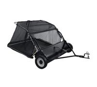 Makamsui 44 Inch Lawn Sweeper Tow Behind, Large Pull Behind Grass Sweeper, Adjustable Sweeping Height Leaf Grass Collector, Heavy Duty Yard Sweeper with Dumping Rope for Picking Up Debris & Grass Bla