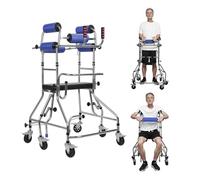 Makamsui Adult Walker for Seniors Hemiplegia Rehabilitation Standing Frame, Walker Aid for The Disabled, Anti Recline, Lower Limb Training, Adjustable Width and Height, Walking Aid for The Disabled H