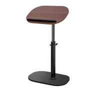 Makamsui C Shaped End Table Adjustable Height, 360°Swivel TV Tray Table, Skinny Side Table Couch Tables That Slide Under, Small Reversible Couch Table Coffee Tables for Small Spaces Drink Snack Brown
