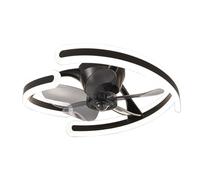 Makamsui Ceiling Fan with Light and Remote Control, 20" 6-Speed Adjustment Modern Flush Mount Ceiling Fan for Bedroom, Living Room, Kitchen, Small LED Ceiling Light Fixture Black 110v
