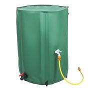 Makamsui Collapsible Rain Barrel Water Collection System, Portable Water Storage Tank, Rainwater Collector with Filter, Faucet with Switch, Water Tank Storage Container for Garden Water Catcher Green