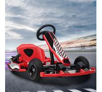 Makamsui Go Kart, 36V Electric Go Kart for Kids, 16 MPH Drift Kart with 350W Motor, Adjustable Length 32-44 Inches, Drift & Sport Mode, Safe Ride with Seat Belt for Kids 8-12, Max Load 187LBS Red