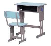 Makamsui Kids Study Desk with Chair, Height Adjustable Children School Study Table Chair Set with Storage Drawer, Ergonomic Desk Chair Set with Backpack Hook, Suitable for Ages 3-12 Light Blue 60cm