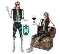 Makamsui Life Size Skeleton, 5.4Ft/165cm Poseable Skeleton Full Body Human Bones with Movable Joints for Indoor/Outdoor Halloween Props Decorations (Black)