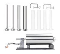 Makamsui Manual Sausage Stuffer, Stainless Steel Vertical Sausage Stuffer with 8 Stuffing Tubes, Horizontal Meat Filling Kitchen Machine for Home Kitchen Restaurant Commercial Sliver 3L