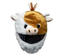 Makamsui Motorcycle Helmet Covers Suitable for Most Full Face Helmets, Decorative Animal Plush Motorbike Helmet Cover for Fun Rides and Gifts Ox