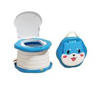 Makamsui Portable Foldable Travel Potty Seat for Toddler, Training Toilet Seat Emergency Toilet for Car, Children Toilet with Splash Guard for Toddler Travel, Camping, Indoor and Outdoor Use Blue